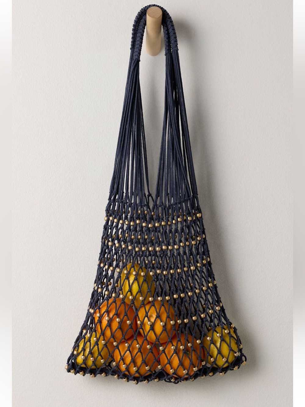 Free People Wishing Well Beaded Tote Beach Market Crochet Macrame Pool Bag